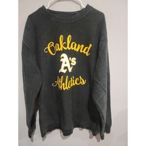 G-III 4Her Carl Banks Black Oakland Athletics Script Comfy Cord  2XL Sweatshirt